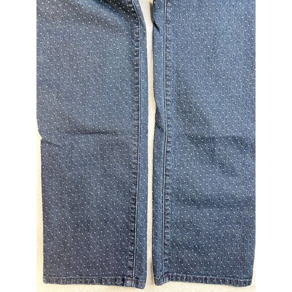 Chicos Ladies Dark Wash Polka Dot Jeans Size 1.5 Straight Leg Lightweight 10 - Picture 9 of 9